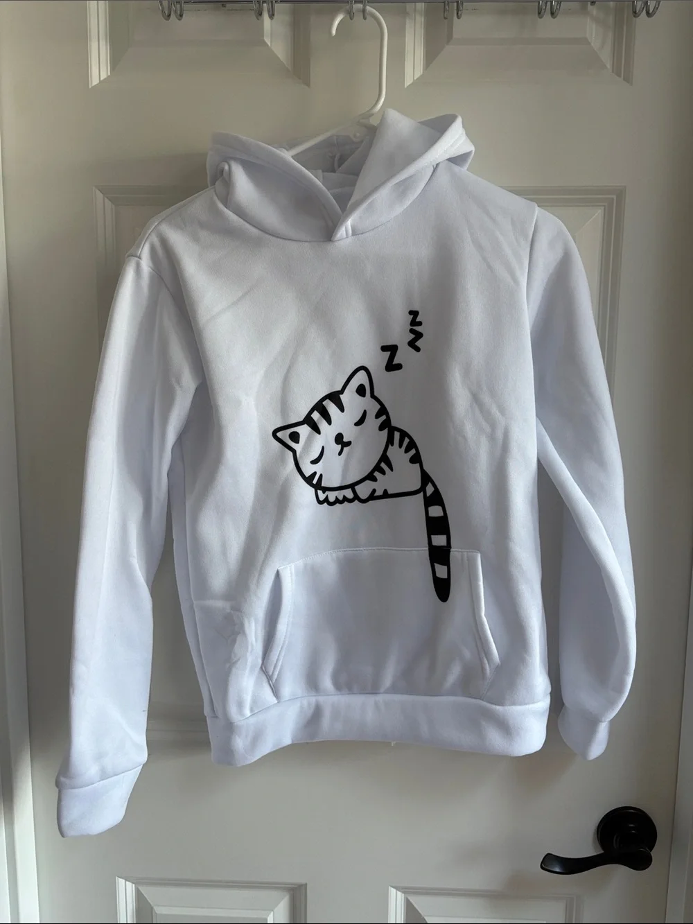 White Cat Graphic Pet Hoodie - Unbranded